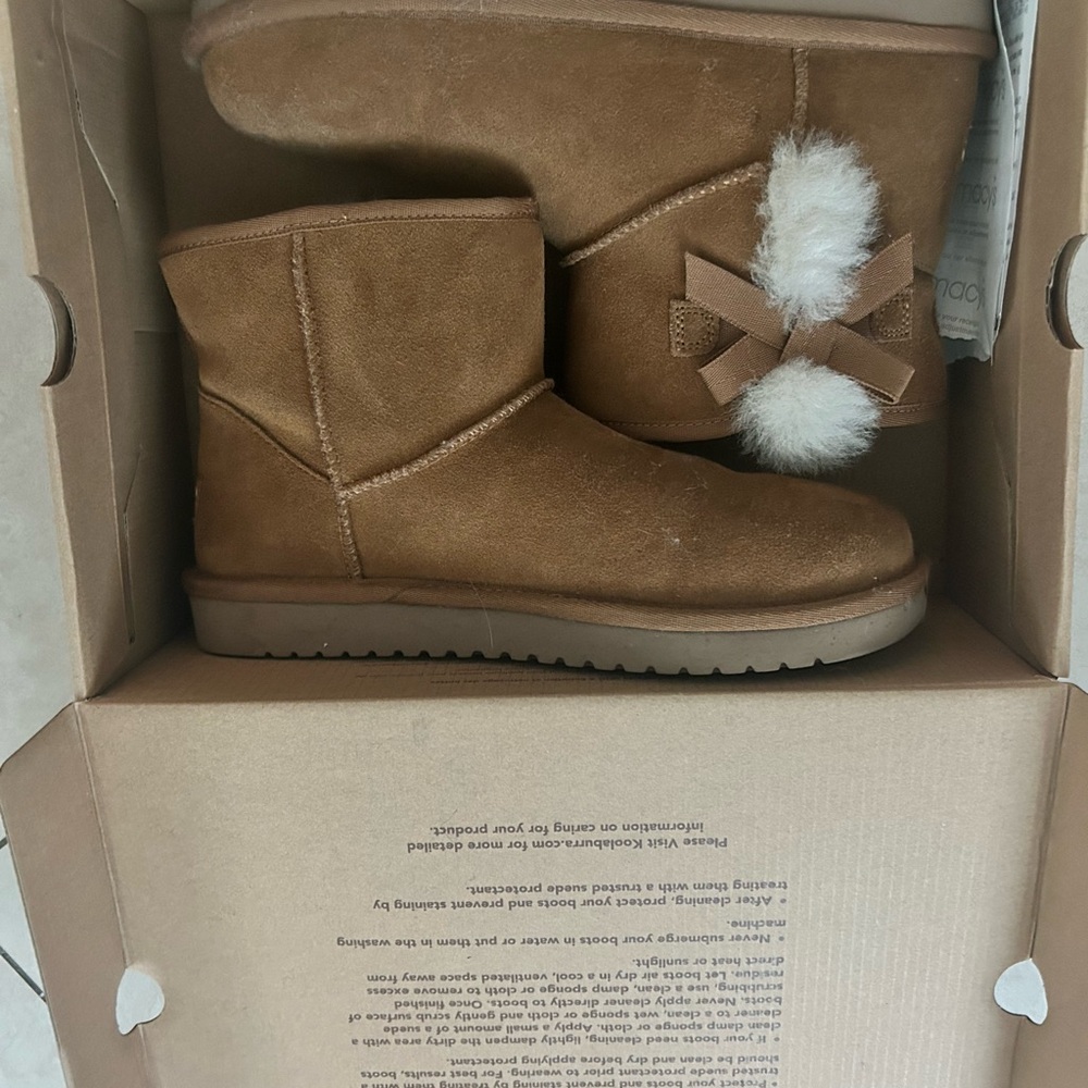 UGG Brown Suede Boots with Bow
